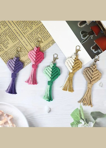 Набір макраме для рукоділля для ручної пряжі брелока для ключів або аксесуарів 15х5см, фіолетовий No Brand (369802778)