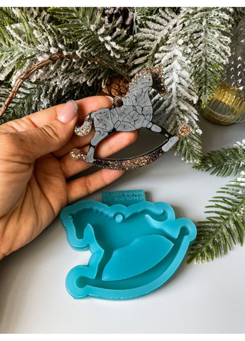 Молд конь качели для новогодних игрушек на елку силиконовая форма для эпоксидной смолы No Brand (370566844)