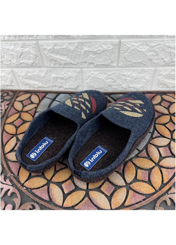 Чоловічі кімнатні тапочки VS-00CN-2F Коричнево-сині Inblu (339604817)