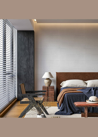 Самоклеюча 3D панель камінь білий 700х700х6мм (151) SW-00001155 No Brand (328578601)