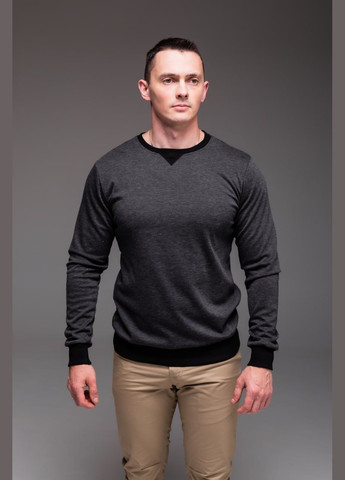 Сірий легкий трикотажний світшот Vakko однотонний без декору (302820647)