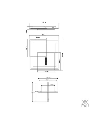 Управляемая светодиодная люстра STERREN 3S 105 Вт 520×535×55 мм Черно-белая ESLLSE (365651710)