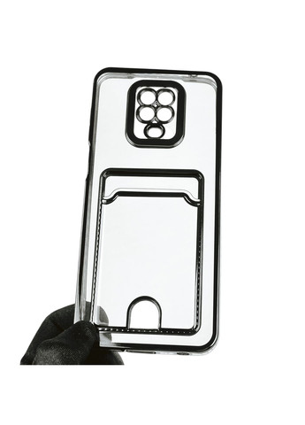 Чохол для Redmi Note 9 Pro із чорною окантовкою з кишенькою для карток на сяомі редмі нот 9 про чорний Xiaomi (366022419)