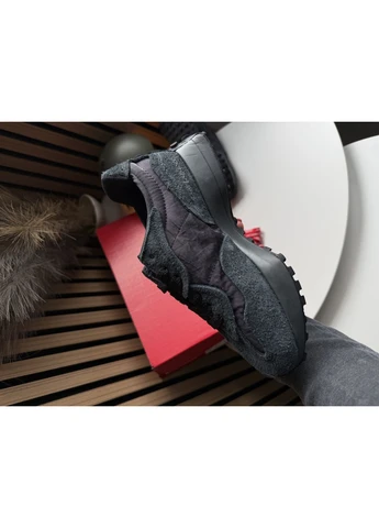 Кроссовки женские и мужские New Balance 327 Black Grey | Нью Беланс черные No Brand чёрные демисезоны (389741752)