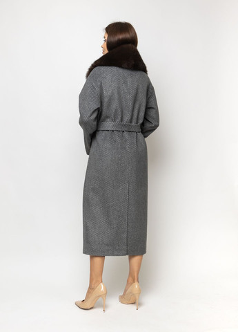 Серое зимнее Пальто утепленное, длинное. оверсайз O`zona milano