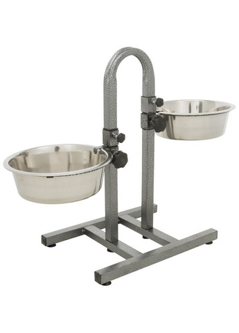 Миска для собак подвійна на регульованій підставці-дужці металева 2x2,8 л/24 см h-43 см Trixie (355254872)