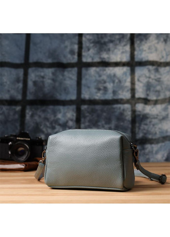 Сумка крос-боді через плече жіноча з натуральної шкіри Блакитний 38203 Vintage (355245237)