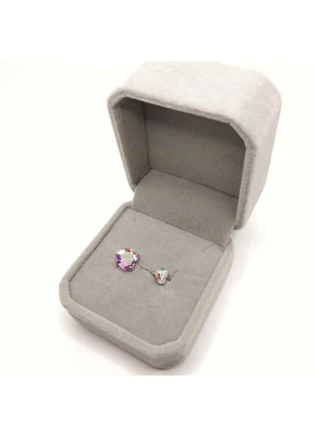 Пірсинг у пупок "Два алмазні серця хамелеон" сережка навела медична ювелірна сталь з цирконами Spikes (362574412)