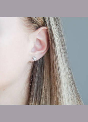 Серебряные серьги с фианитами. Каштан (342334674)