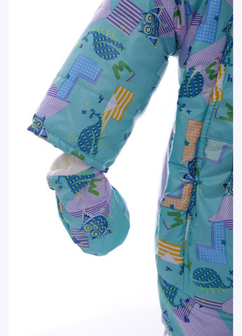 Комбінезон Трансформер на холлофайбері з принтом Совачок Євро м'ятний 92 см (36329) BABYKROHA (315423963)