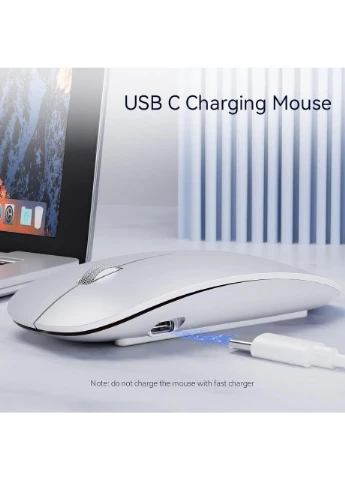 Бездротова миша Uiosmuph G11 2.4 ГГц з USB-приймачем для ноутбука, ПК, планшета (срібляста) No Brand (365728567)