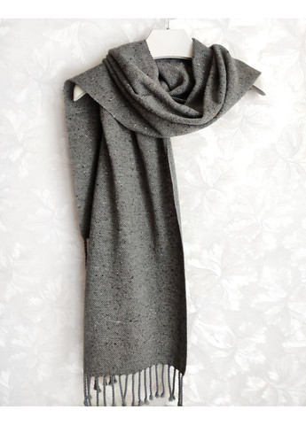 Тканий сірий твідовий шарф ручної роботи з мериносу No Brand (369612460)