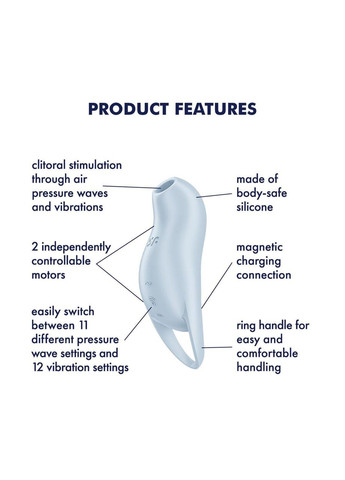 Вакуумный клиторальный стимулятор с вибрацией Satisfyer Pocket Pro 1 Blue No Brand (366878829)