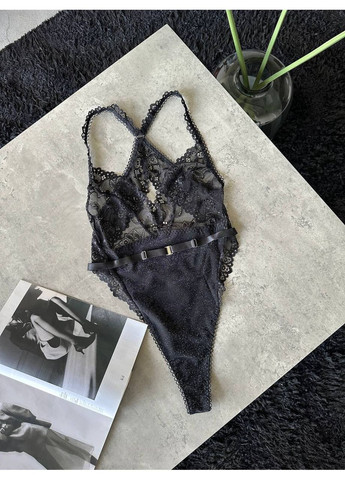 Боді чорне з м’якою чашечкою та зйомним поясом Vital-Textile 136/49 (361853753)