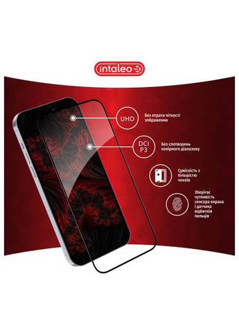 Скло захисне (1283126593819) Intaleo Full Glue Apple iPhone 16 Pro Max Black (366519527)