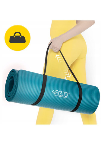 Килимок (мат) спортивний NBR 180 x 60 x 1 см для йоги та фітнесу Sea Green (P-5905973406697) 4FIZJO (349650181)