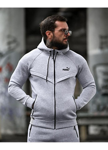 Чоловічий зимовий спортивний костюм на флісі сірий Puma (363317831)