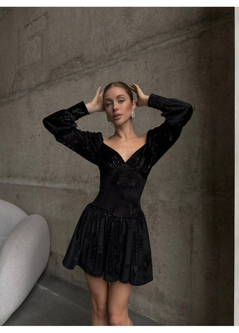 Комбінезон Україна UMButik комбінезон-шорти однотонний чорний святковий, вечірній