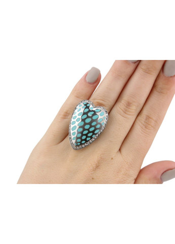 Кольцо серебряное с эмалью Сердце 15 2690А, размер No Brand (317577535)