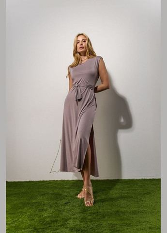 Пудровое праздничный элегантное платье из легкой натуральной ткани со струящимся эффектом (3008) Triko Bakh