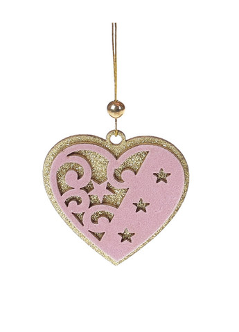 Новорічний підвісний декор з рожевим оксамитом колір рожевий ЦБ-00286979 BonaDi (366559997)