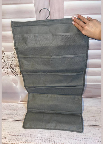 Органайзер двухсторонний для хранения нижнего белья серого цвета No Brand (330618727)