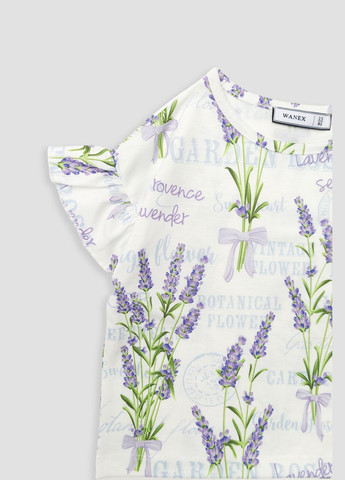 Белая летняя футболка с коротким рукавом для девочки цвет белый цб-00268916 Wanex