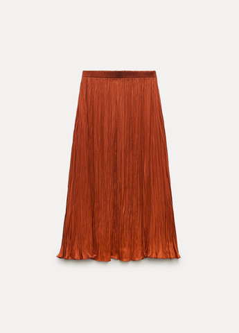 Оранжевая повседневный однотонная юбка Zara