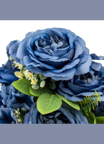 Букет "Цветочный коктейль" (7 бутонов роз, 4 гортензии), синий, 51 см (9207-014) ELISEY Троянда (324795049)