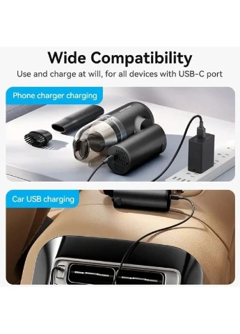 Автомобильный пылесос 5000Pа 70W Li-Ion USB-C 4000мА/ч черный Vention (380599085)