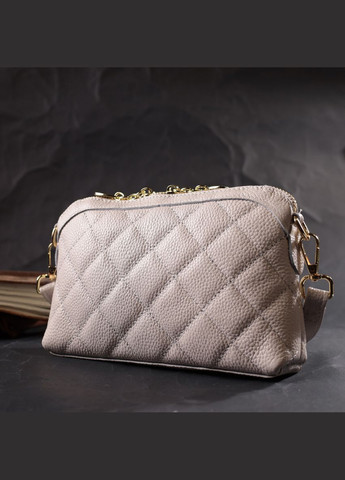 Сумка женская через плечо кожаная стеганая 22316 Белая Vintage (302008041)