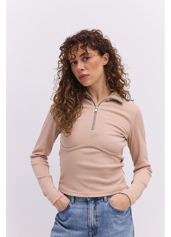 Женская бежевая водолазка с воротником на молнии Arjen (364967581)