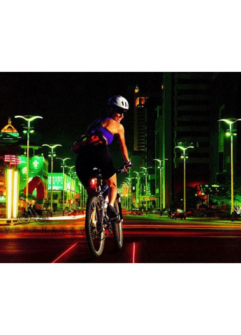 Задня мигалка для велосипеда фонарь з лазерами чорний світлодіодний фонарь для безпеки на дорозі ProDobro (365442966)