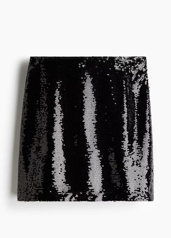 Черная праздничный однотонная юбка H&M