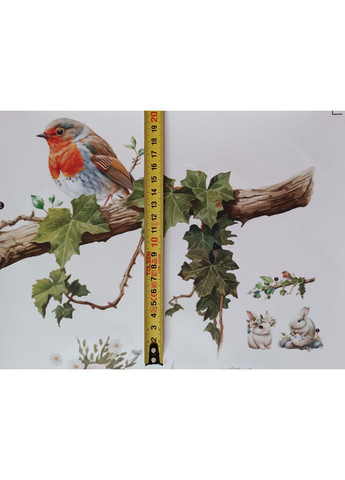 Виниловые наклейки 2 кролика и птичка (лист 85 х 30 см) Б376-18 CDXT No Brand (358901486)