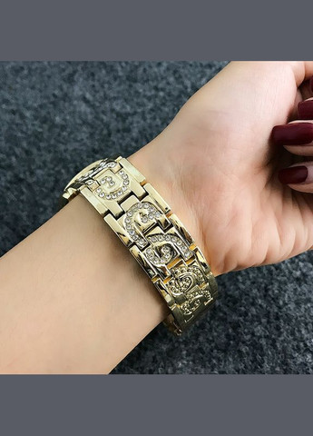 Жіночий золотистий годинник із кристалами код 605 PTR No Brand (317763736)