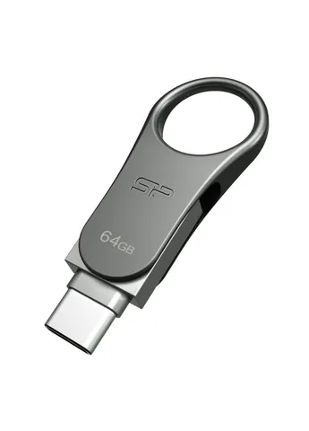 USB флеш накопитель (SP064GBUC3C80V1S) Silicon Power 64GB Mobile C80 Silver USB 3.2 (338627825)