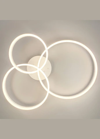 Стельова LED люстра в білому кольорі на 3 кільця LineF (400167999)
