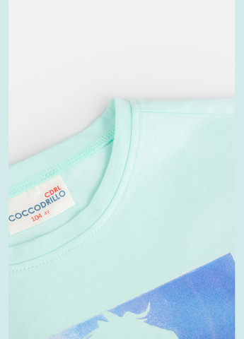 Бирюзовая демисезонная футболка Coccodrillo