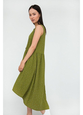 Зелена кежуал сукня s20-32029-517 з пишною спідницею Finn Flare з малюнком