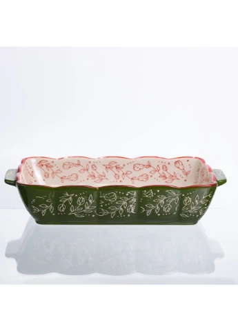 Форма для выпечки Vintage 28×17×5 (см) прямоугольная форма для выпечки в духовке с ручками Зеленая HM05-10 Yiwu (378153099)
