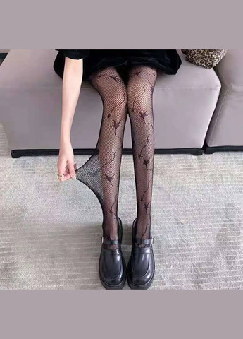 Колготки женские в сеточку звездочки черные No Brand Колготи в сітку (317881625)