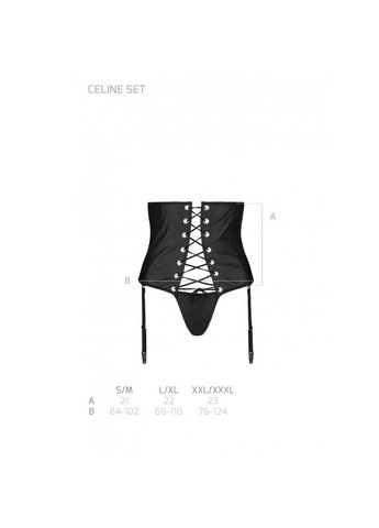 Пояс-корсет з екошкіри Celine Set black - CherryLove Passion (282966104)