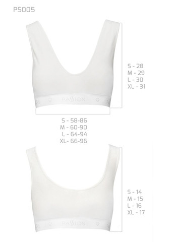 Білий демісезонний спортивний топ з еластичної бавовни ps005 top white, size Passion