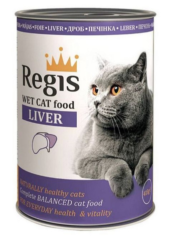 Вологий корм для котів з печінкою, 415г Regis (290851572)