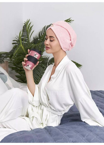 Рушник тюрбан-чалма для сушки волосся Вушка тускла пудра No Brand (366978594)