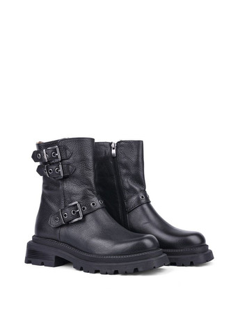 Осенние женские ботинки 2724 черная кожа Albano