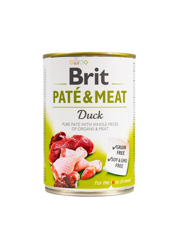 Влажный корм для собак Pate & Meat Duck 400г, с курицей и уткой Brit (292259689)