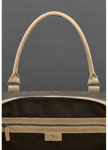 Дорожная сумка из коричневого конваса и натуральной светло-бежевой кожи. BlankNote (348359117)