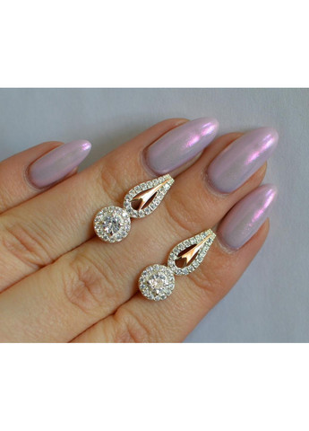 Серебряные серьги с золотыми пластинами Silver Style (367112177)